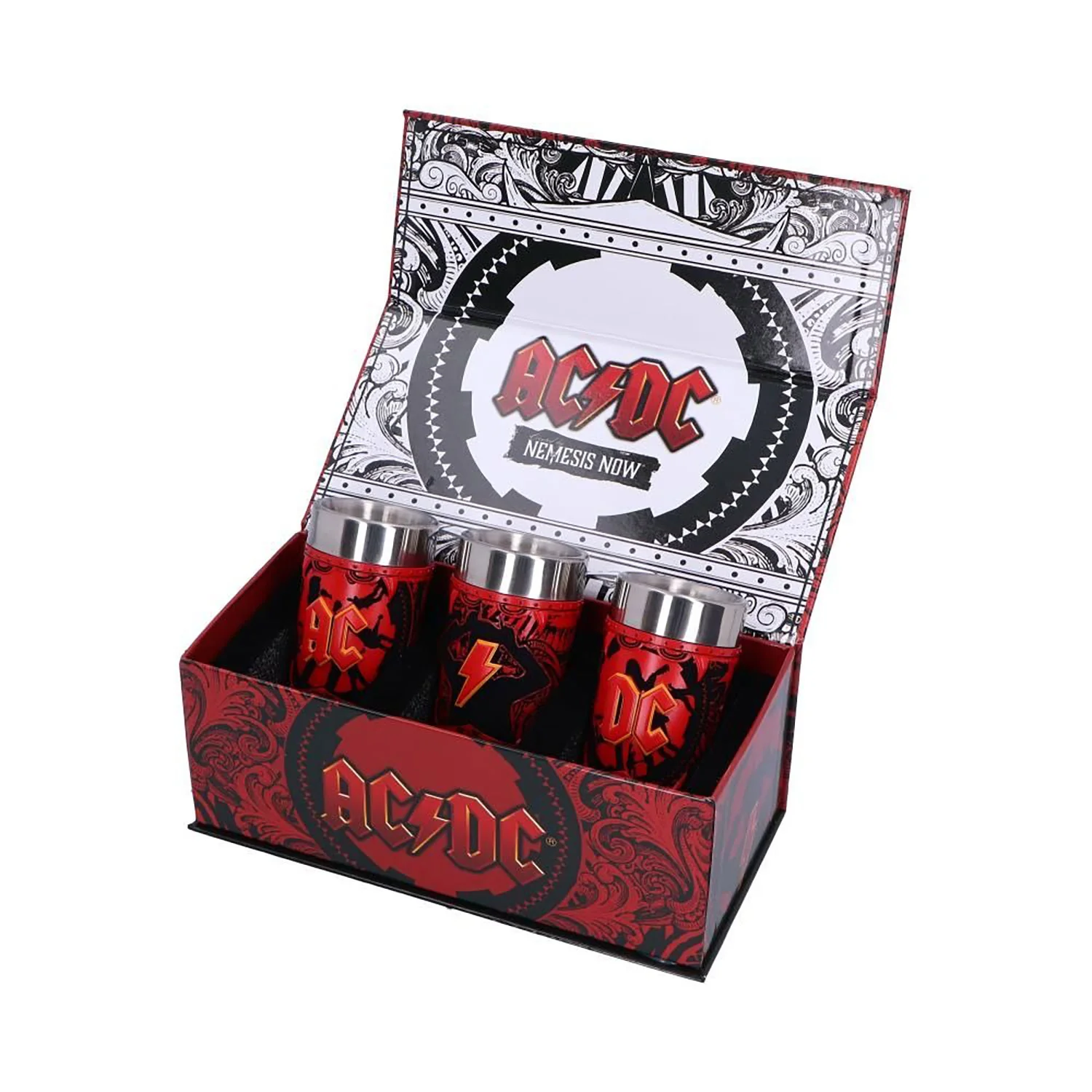 AC/DC Logo Shot Glass Set (Set of 3) 8.7cm Shot Glass Set