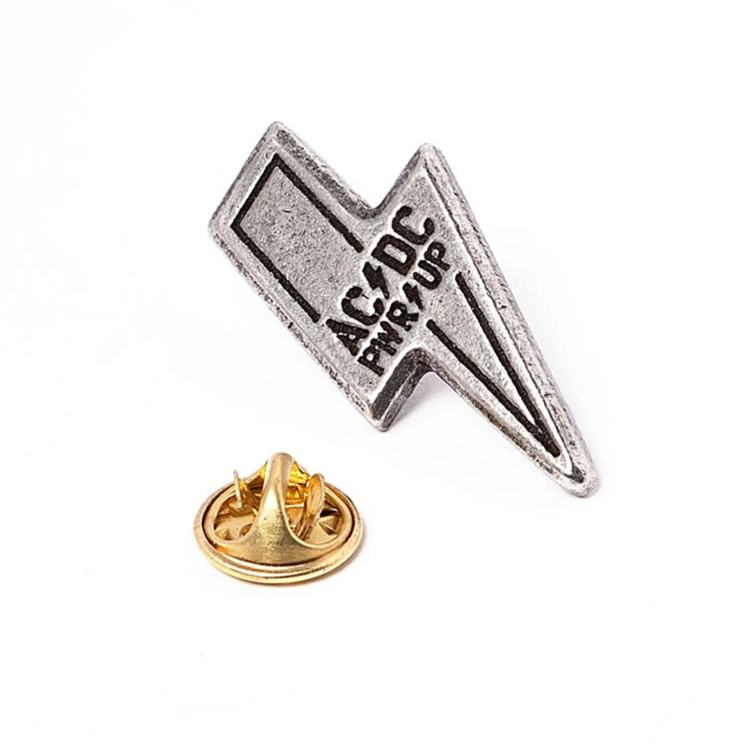 AC/DC PWR/UP Pin Badge Pewter Pin Badge - Image 2
