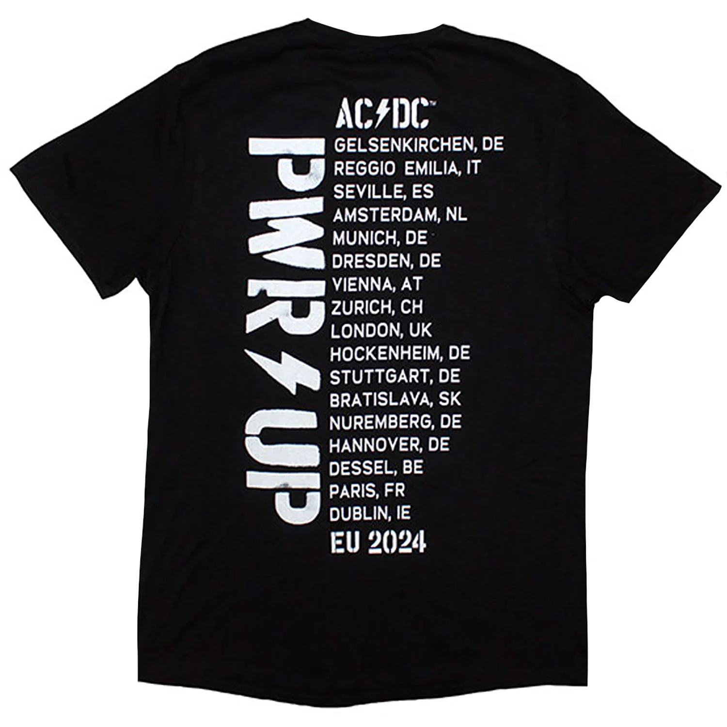AC/DC Pwrd-up B&w Photo Eu Tour '24 T-shirt - Image 2