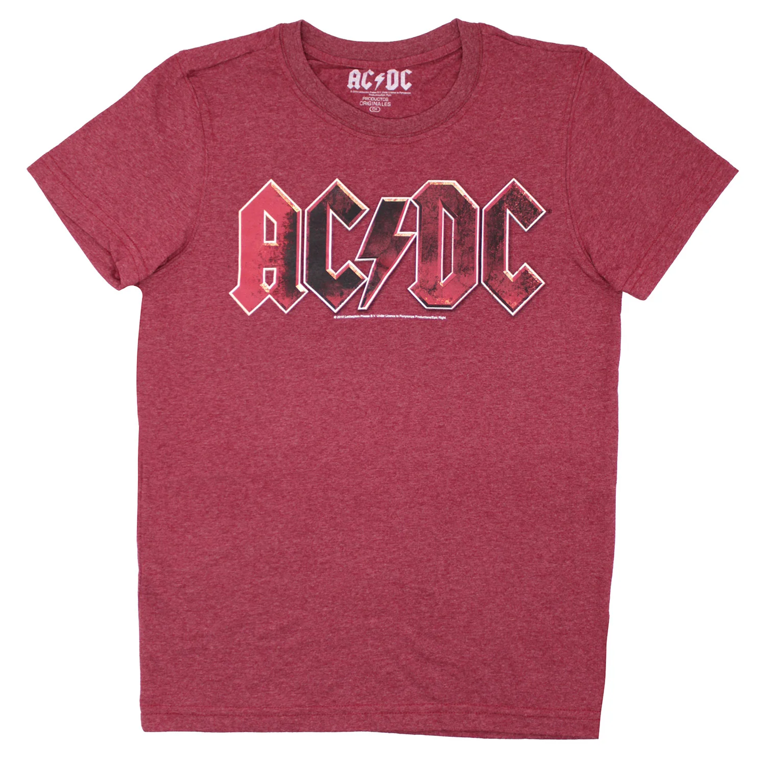 AC/DC Red Logo On Heather Red T-shirt T-shirt