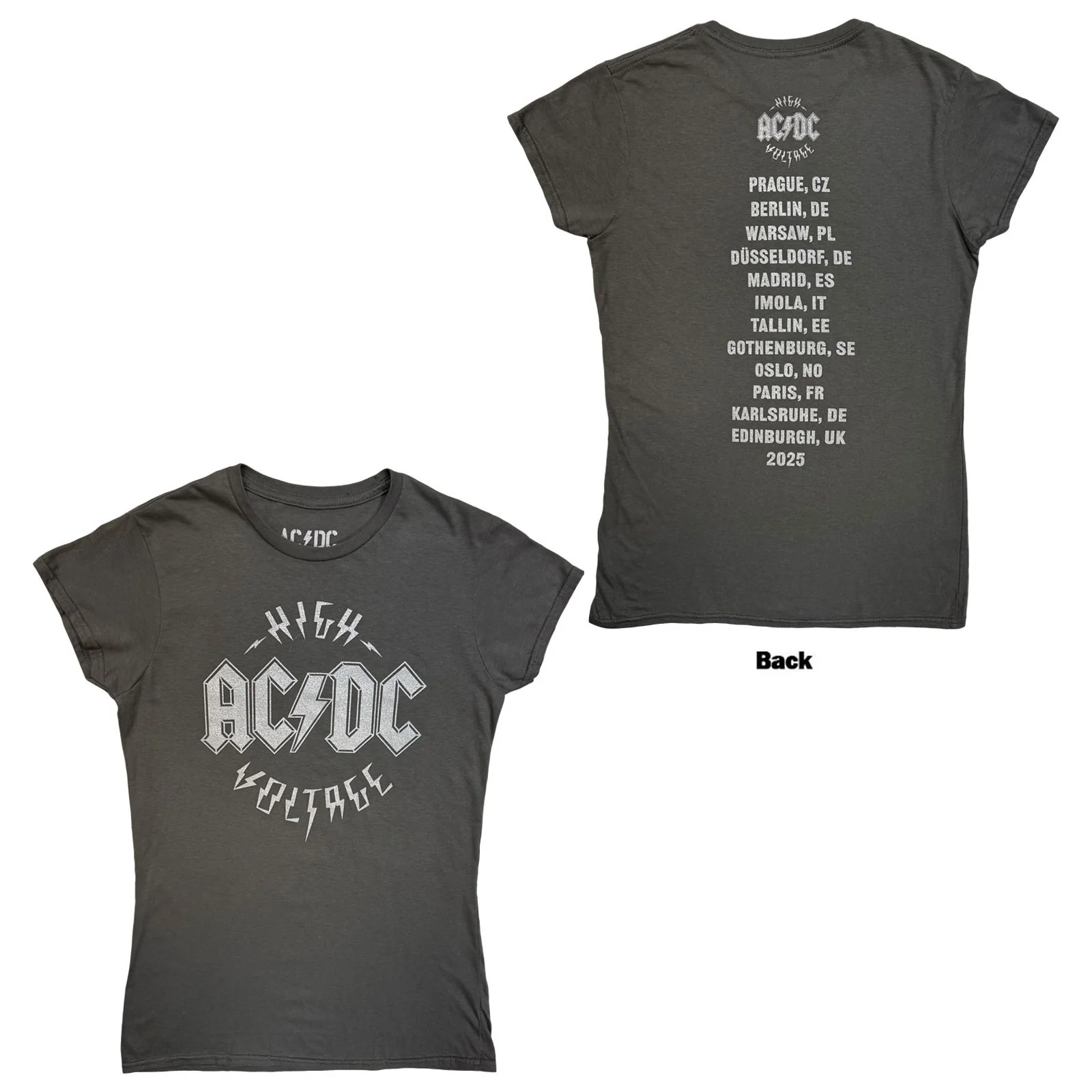 AC/DC Silver High Voltage Eu Tour '25 T-shirt