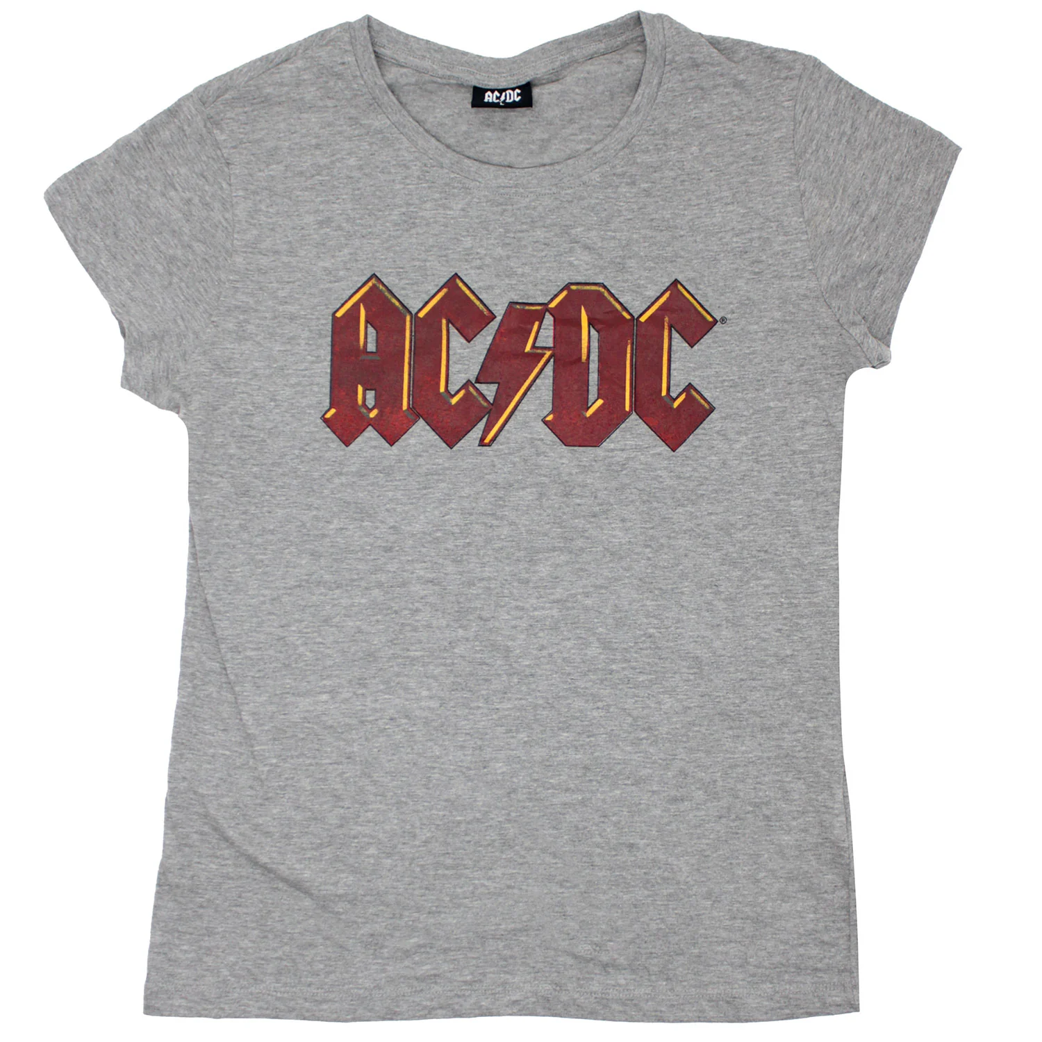 AC/DC Vintage Distressed Maroon Logo Junior Top