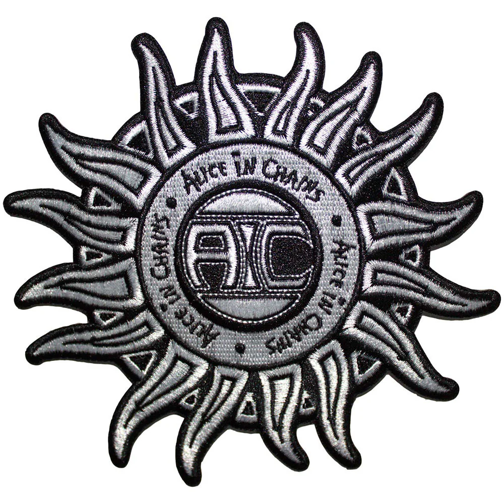 Alice In Chains Sun Logo B&w Woven Patch
