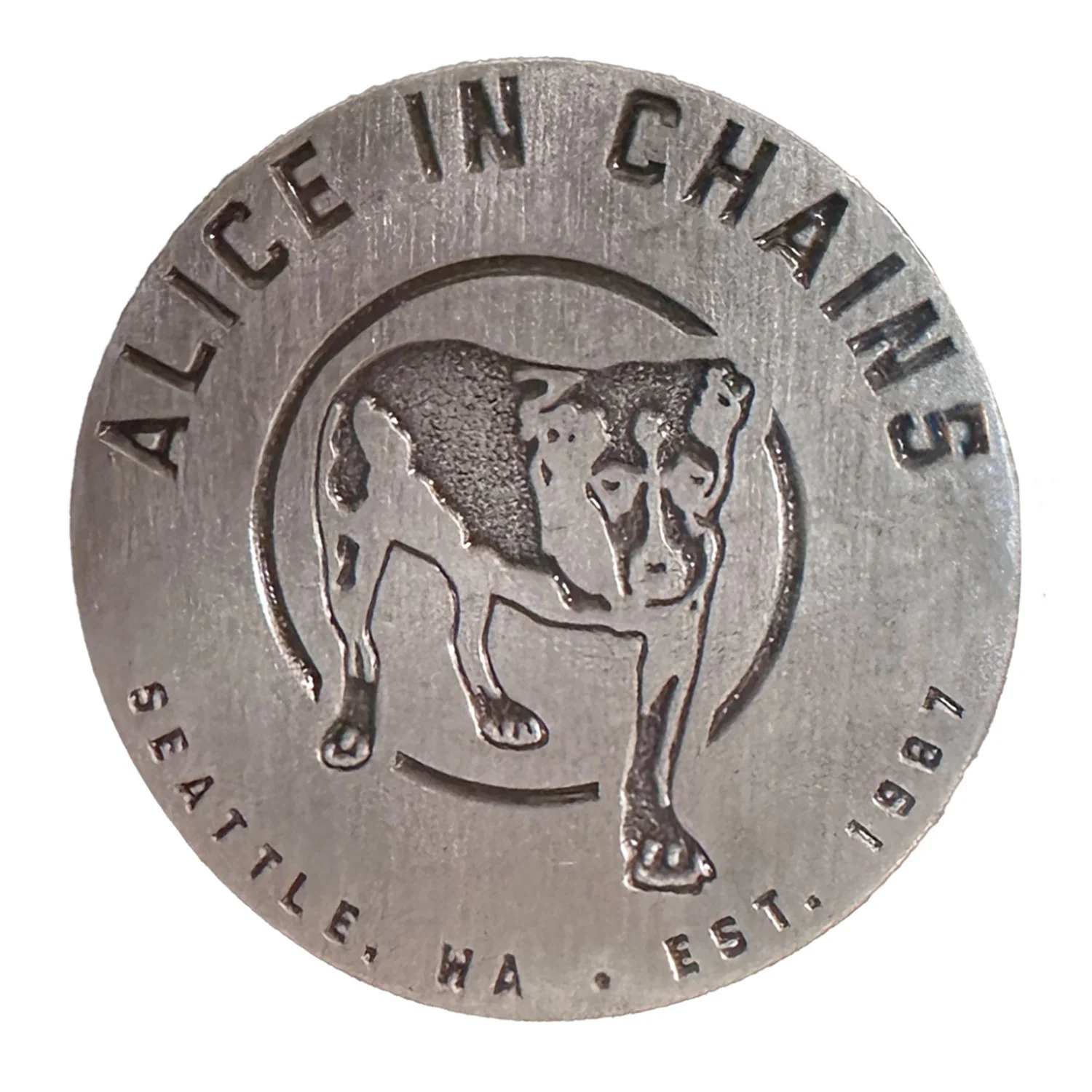 Alice In Chains Three-legged Dog Pewter Pin Badge