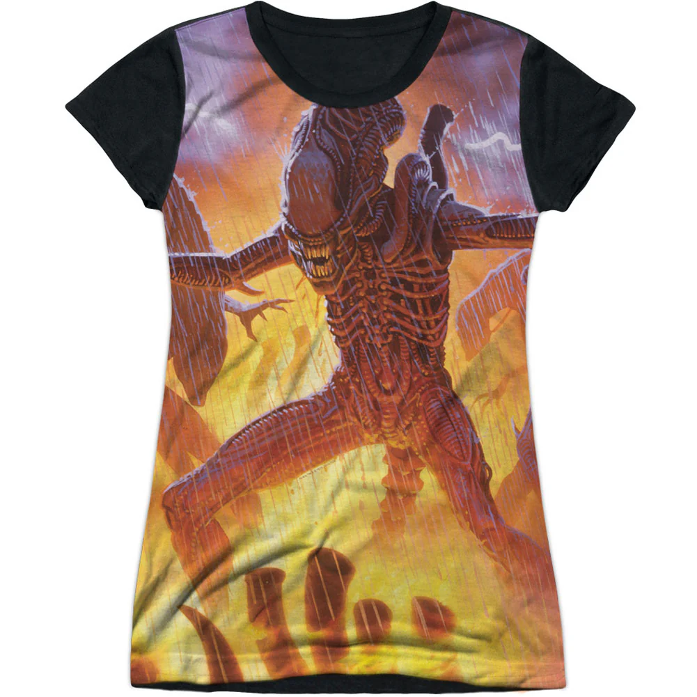 Alien Lightning And Fire Sublimation Junior Top