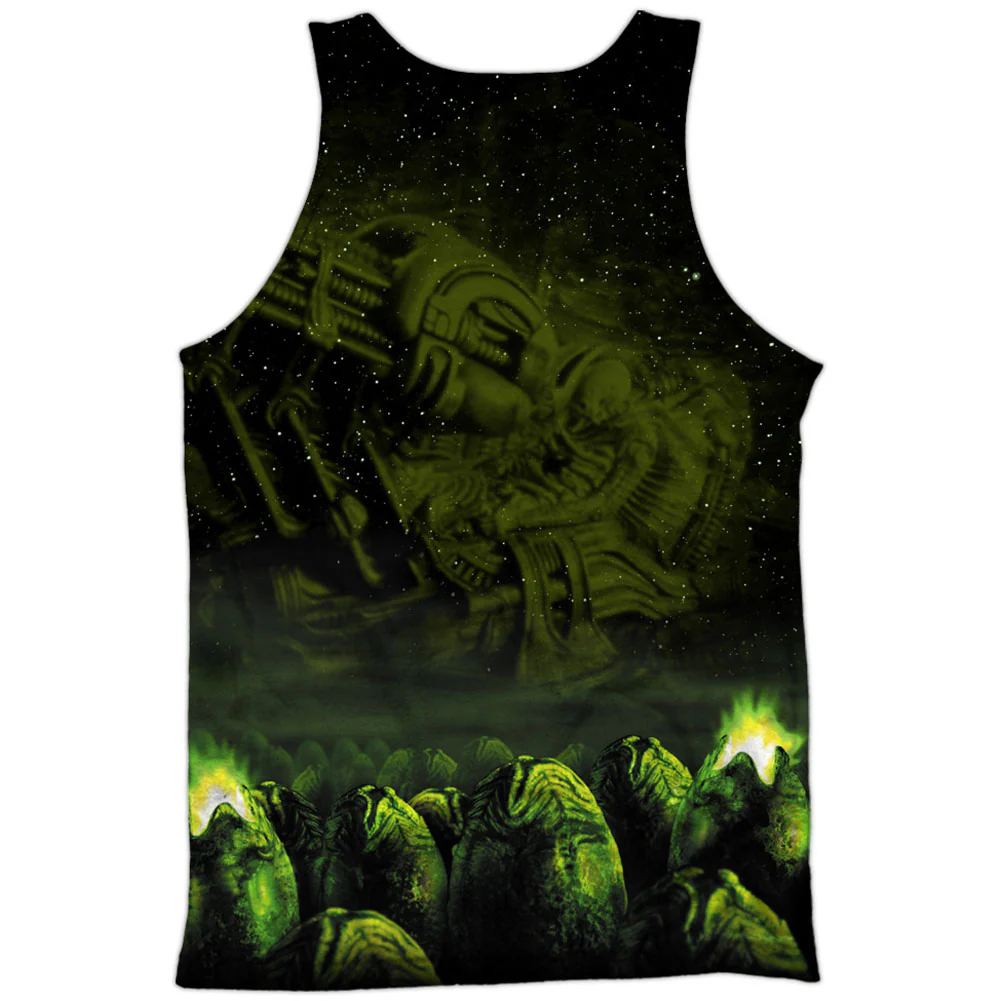 Alien Ominous 100% Poly Front/Back Print Mens Tank - Image 2