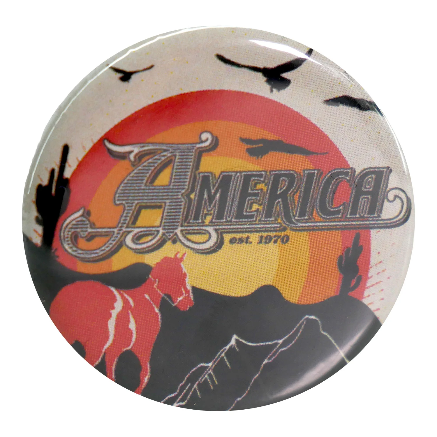 America Desert Sunset Button
