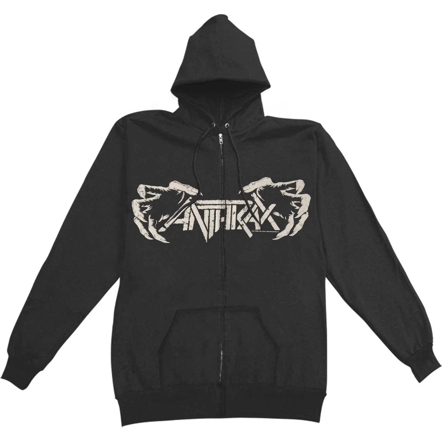 Anthrax Worship Metal Zippered Hooded Sweatshirt