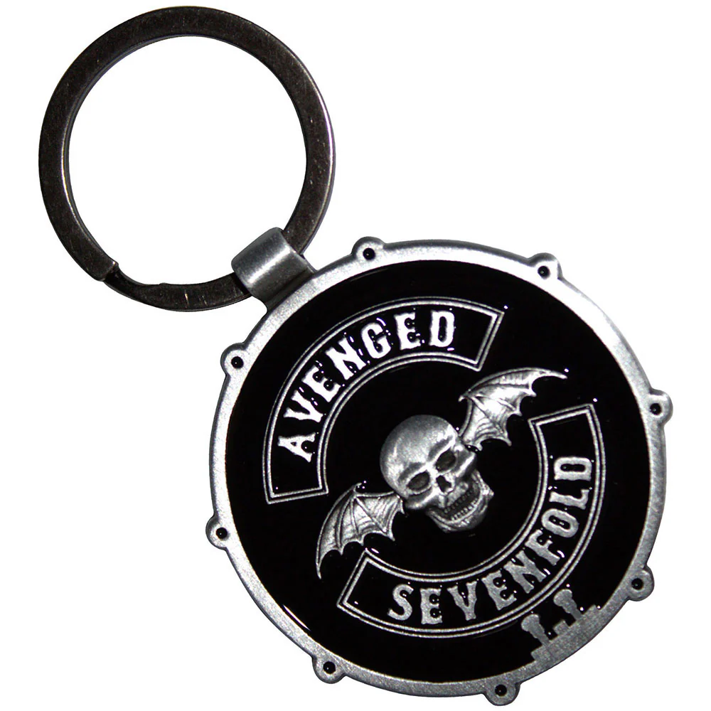 Avenged Sevenfold Deathbat Crest Drum Double-sided Metal Key Chain