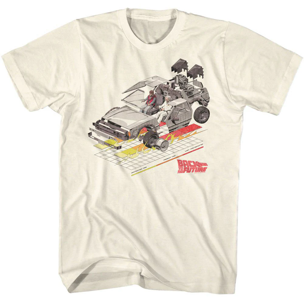 Back To The Future Bttf Car With Grid T-shirt