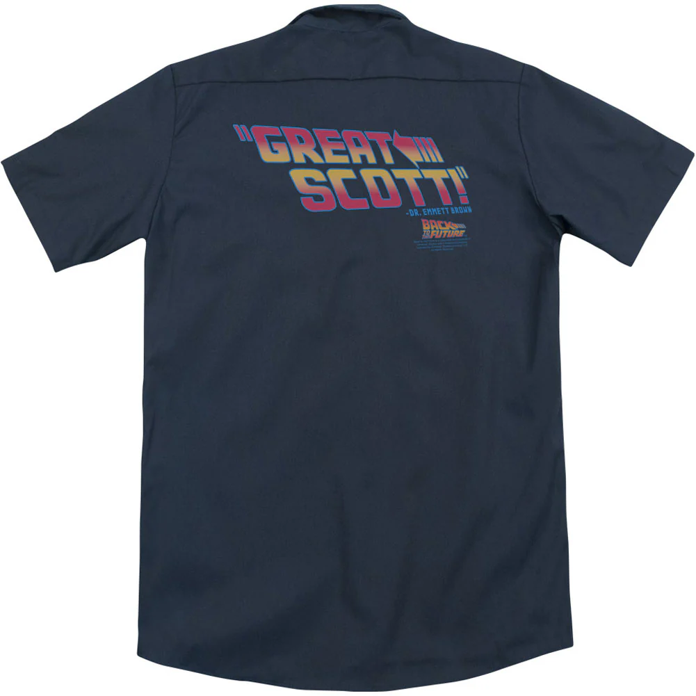 Back To The Future Great Scott (Back Print) Workshirt - Image 2