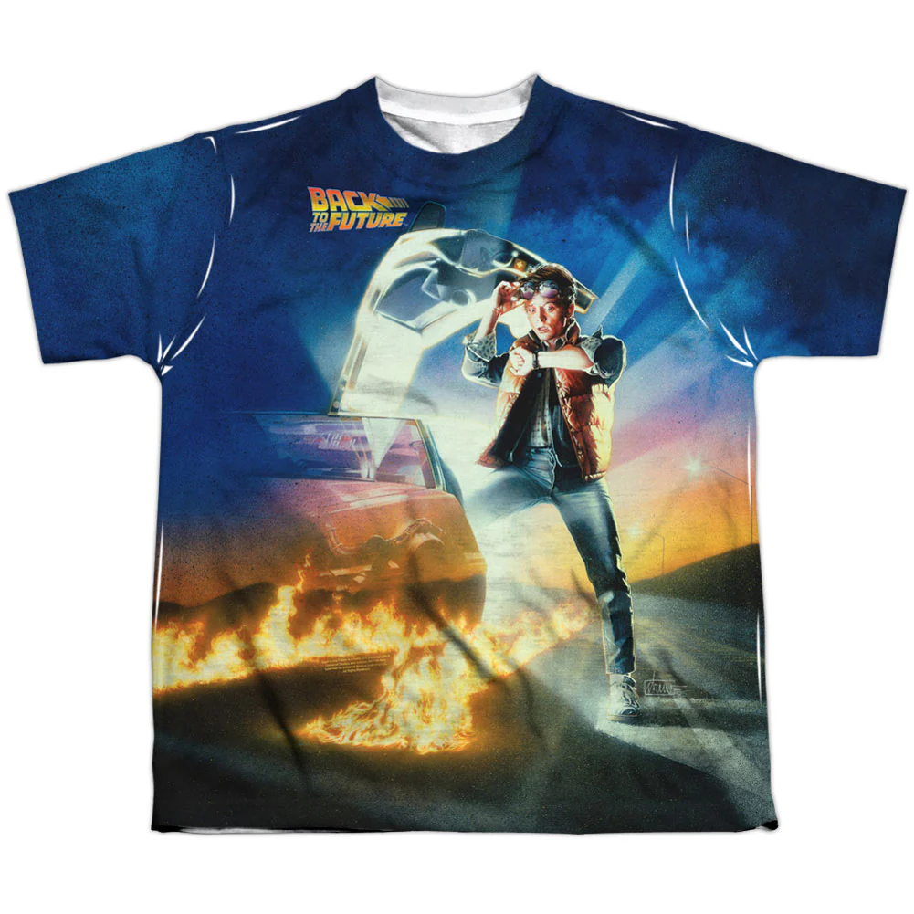Back To The Future Movie Poster Youth 100% Poly Sublimation T-shirt