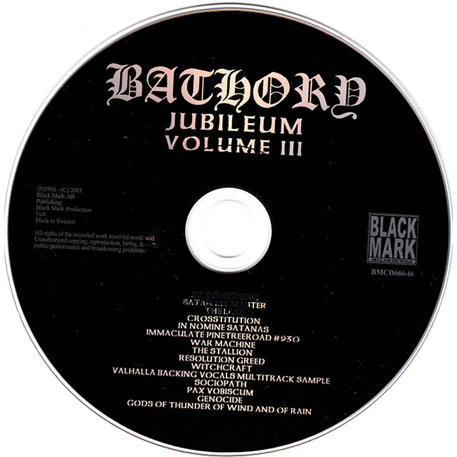 Bathory Jubileum Vol 3 Compact Disc CD - Image 3