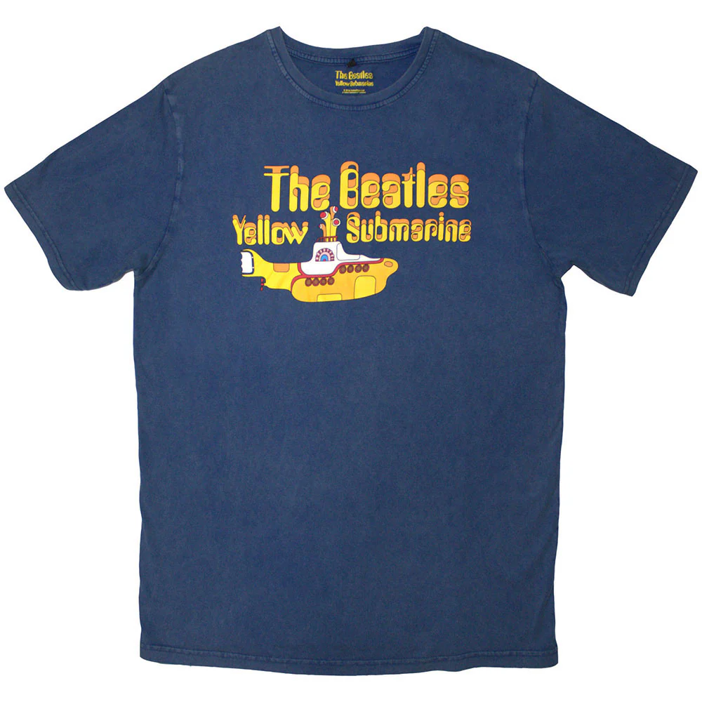 Beatles Logo & Sub Stone Wash T-shirt