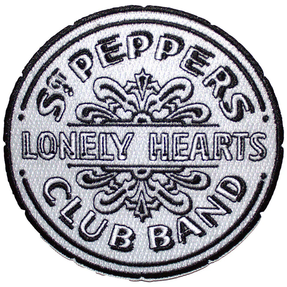 Beatles Sgt Pepper Drum B&w Woven Patch