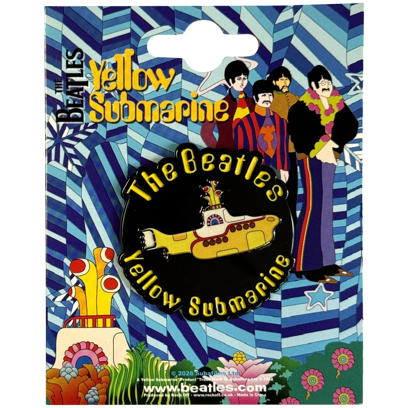 Beatles Yellow Submarine Spinning Sub Pewter Pin Badge