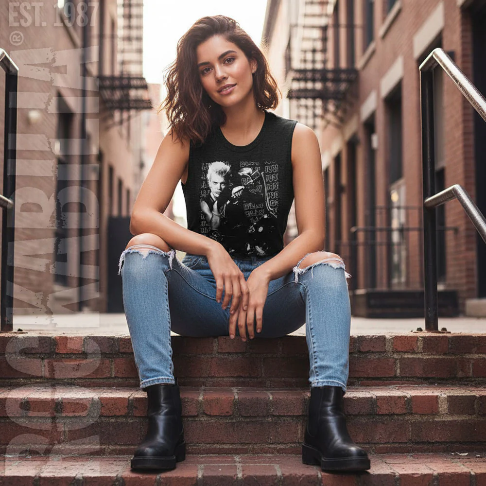 Billy Idol Billy Idol Motorcycle Photo Womens Tank - Image 2