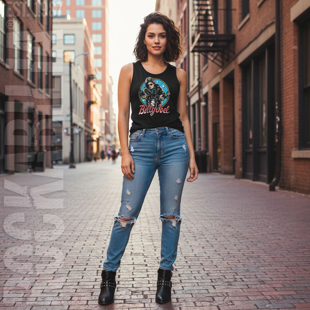 Billy Joel Billy Joel Bikes And Stars Womens Tank - Image 2