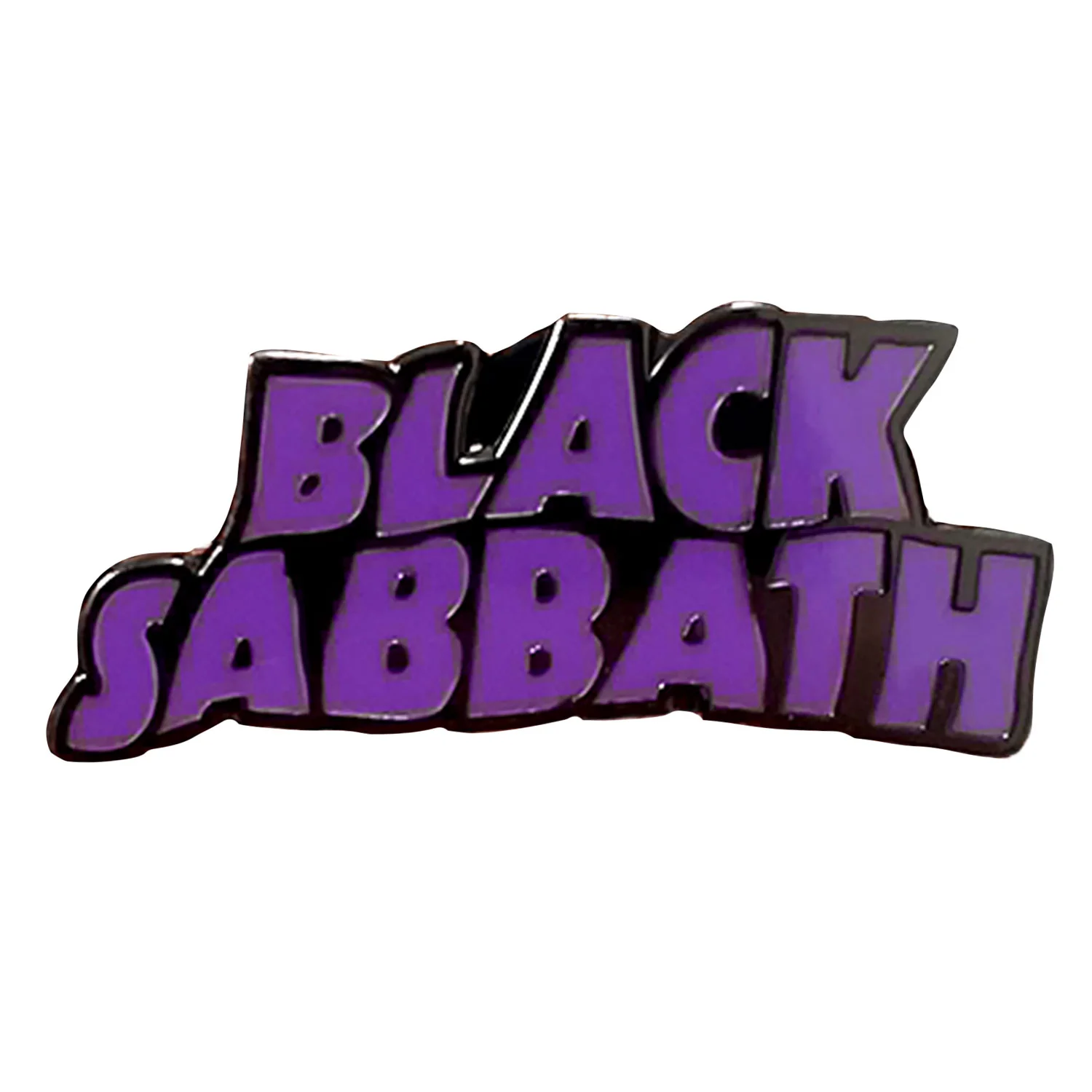 Black Sabbath Purple Wavy Logo Pewter Pin Badge