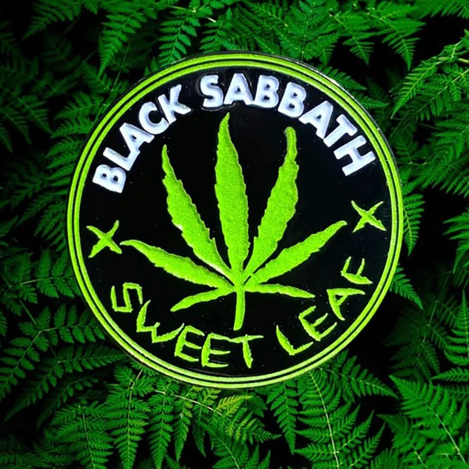 Black Sabbath Sweet Leaf Enamel Pin + Magnet Add On Pewter Pin Badge