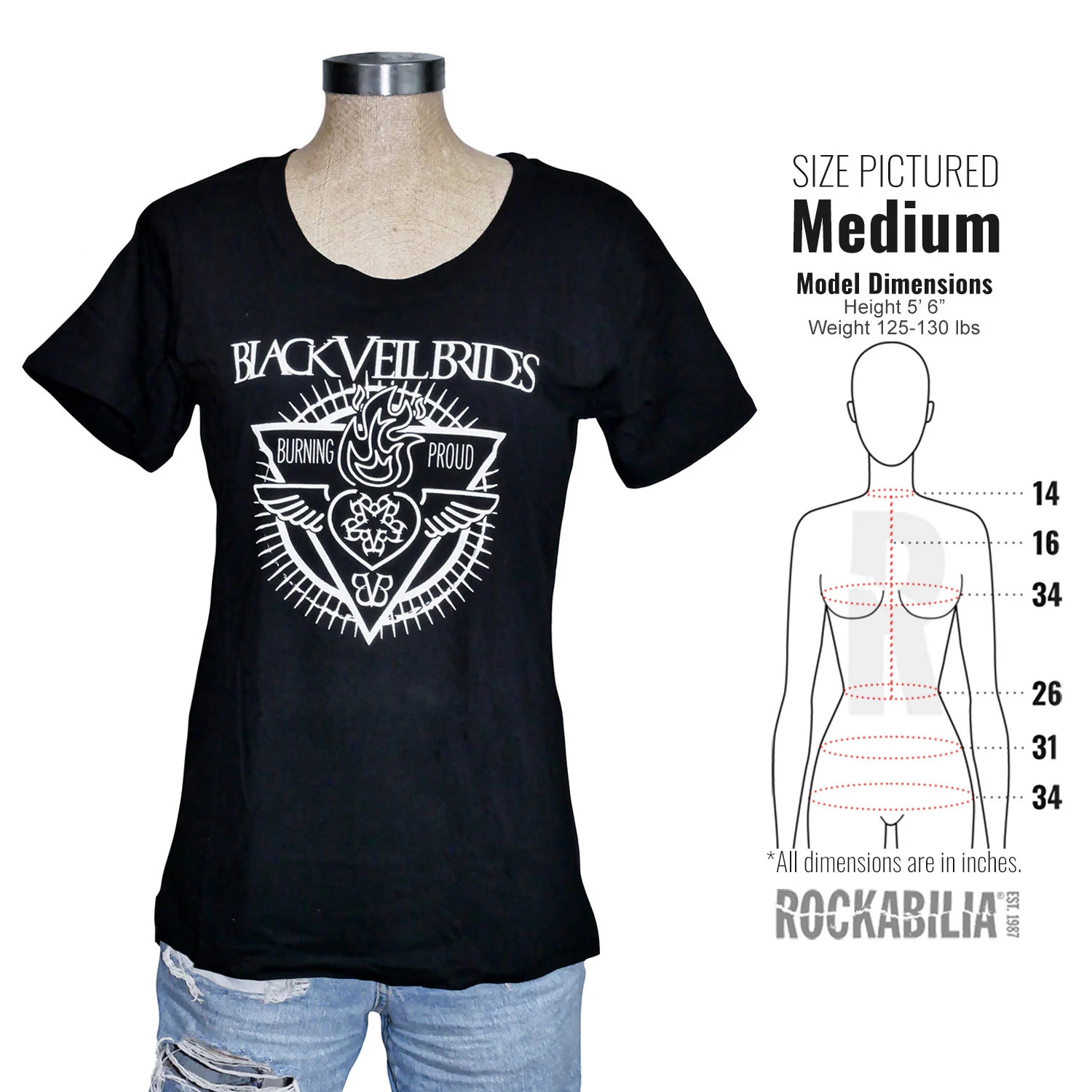 Black Veil Brides Burning Proud Junior Top - Image 3