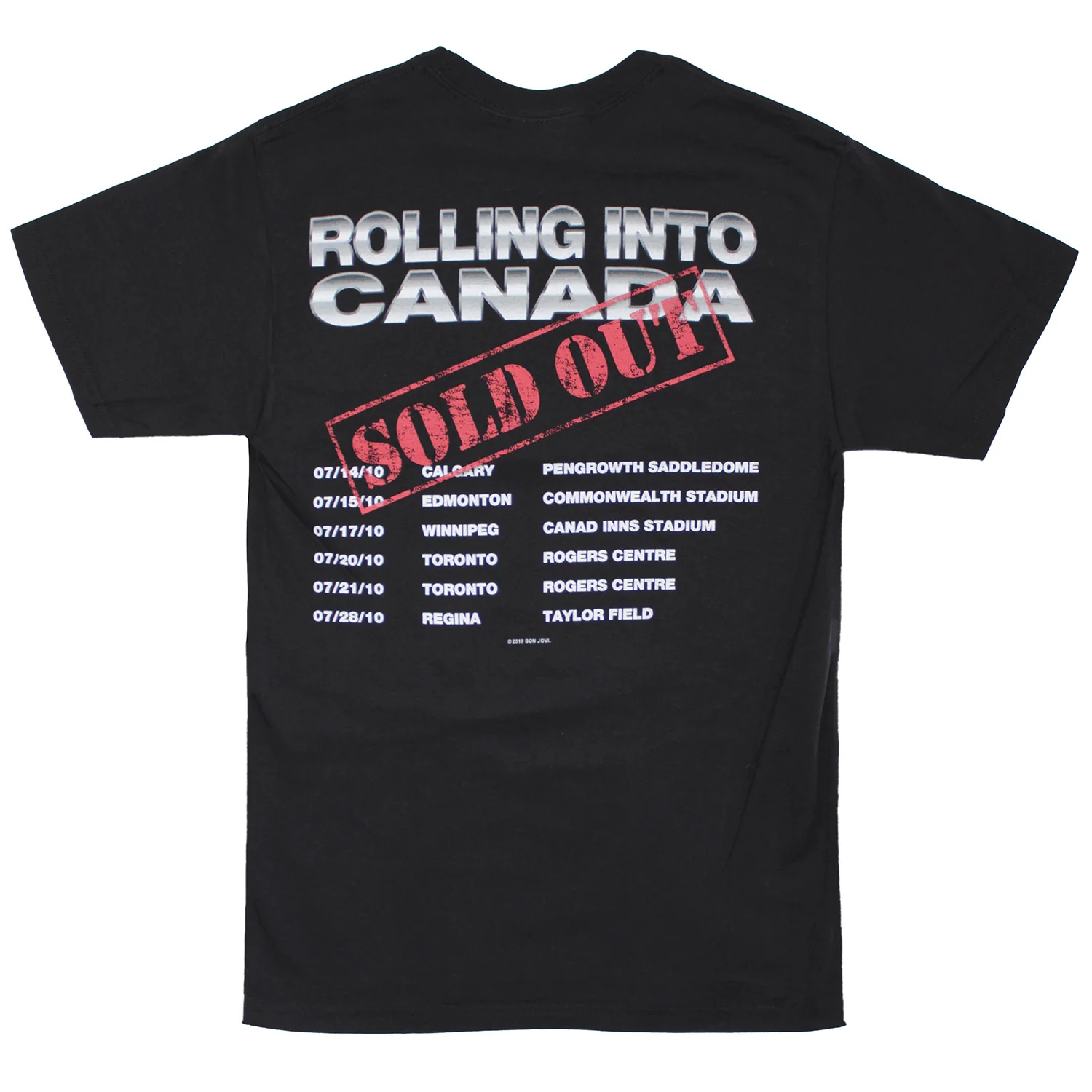 Bon Jovi Rolling Into Canada Sold Out T-shirt - Image 2