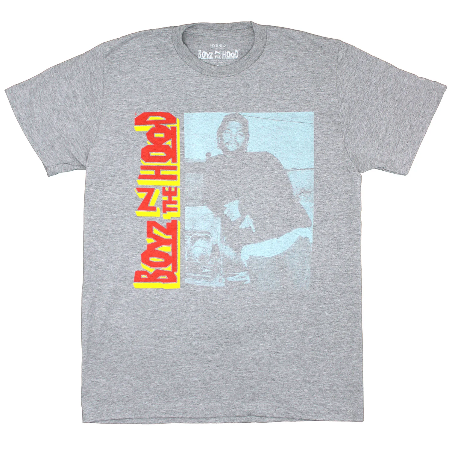 Boyz N The Hood Side Logo Car on Heather Gray Tee T-shirt