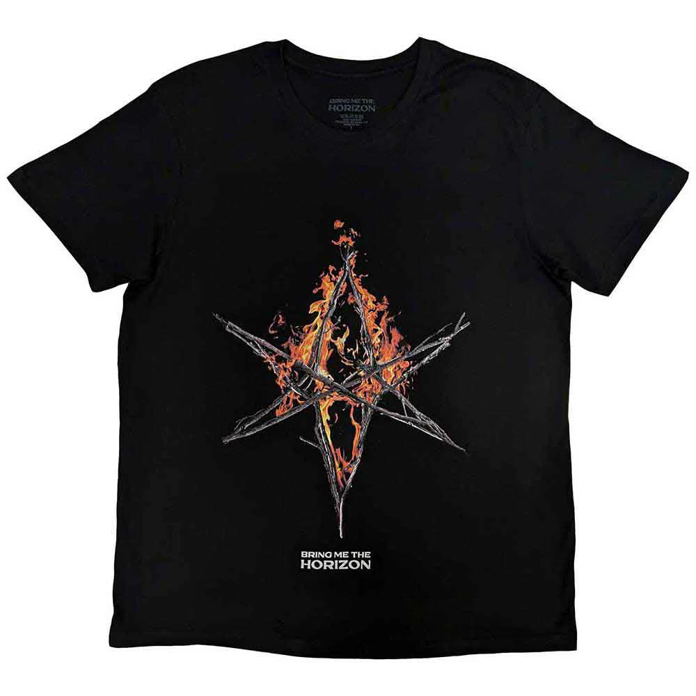 Bring Me The Horizon Flame Hex & Text Logo T-shirt