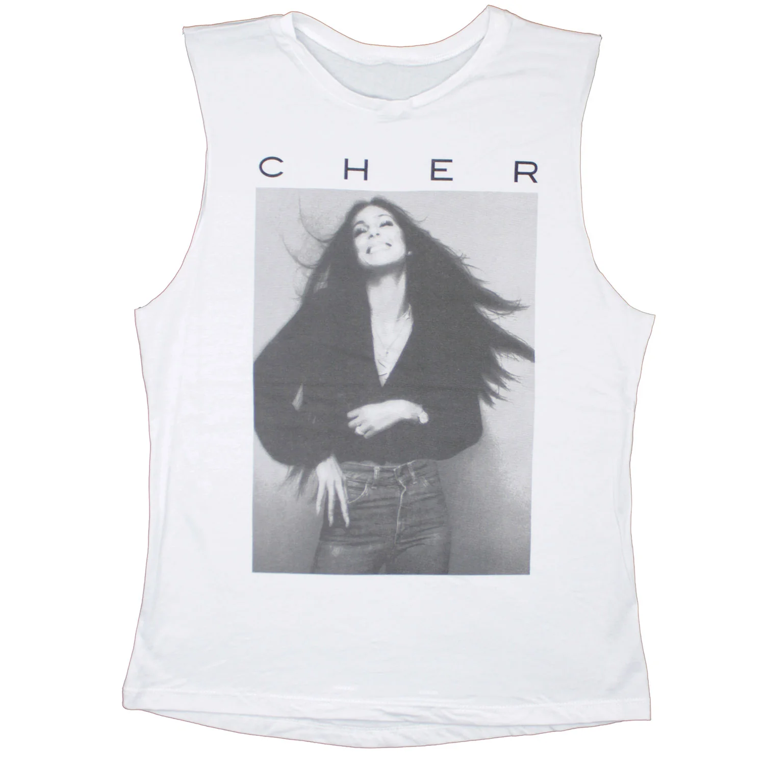 Cher Black & White Photo Womens Tank