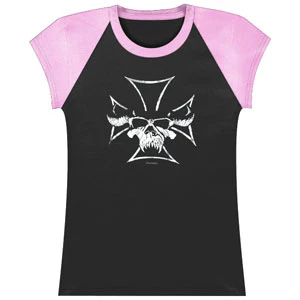 Danzig Foil Cross Cap Sleeve Junior Top