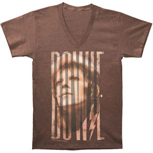 David Bowie Bolt V-Neck Collar Slim Fit T-shirt