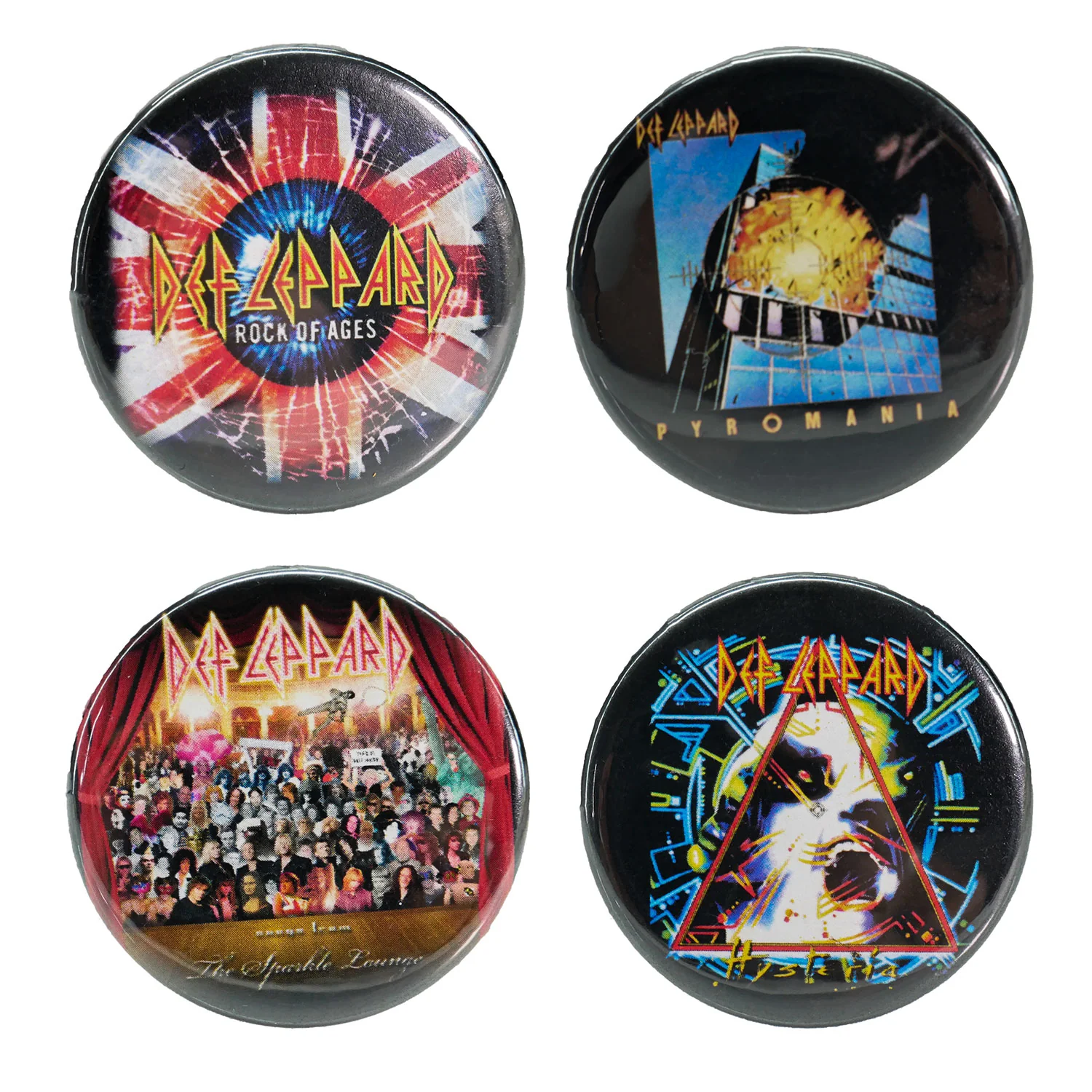Def Leppard 4 Piece Button Pack Button