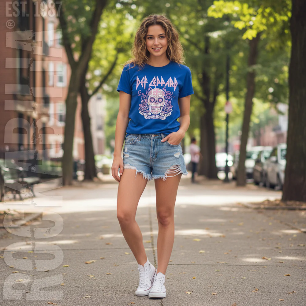Def Leppard Pour Some Sugar On Me Skull Tour 2019 Junior Top - Image 2