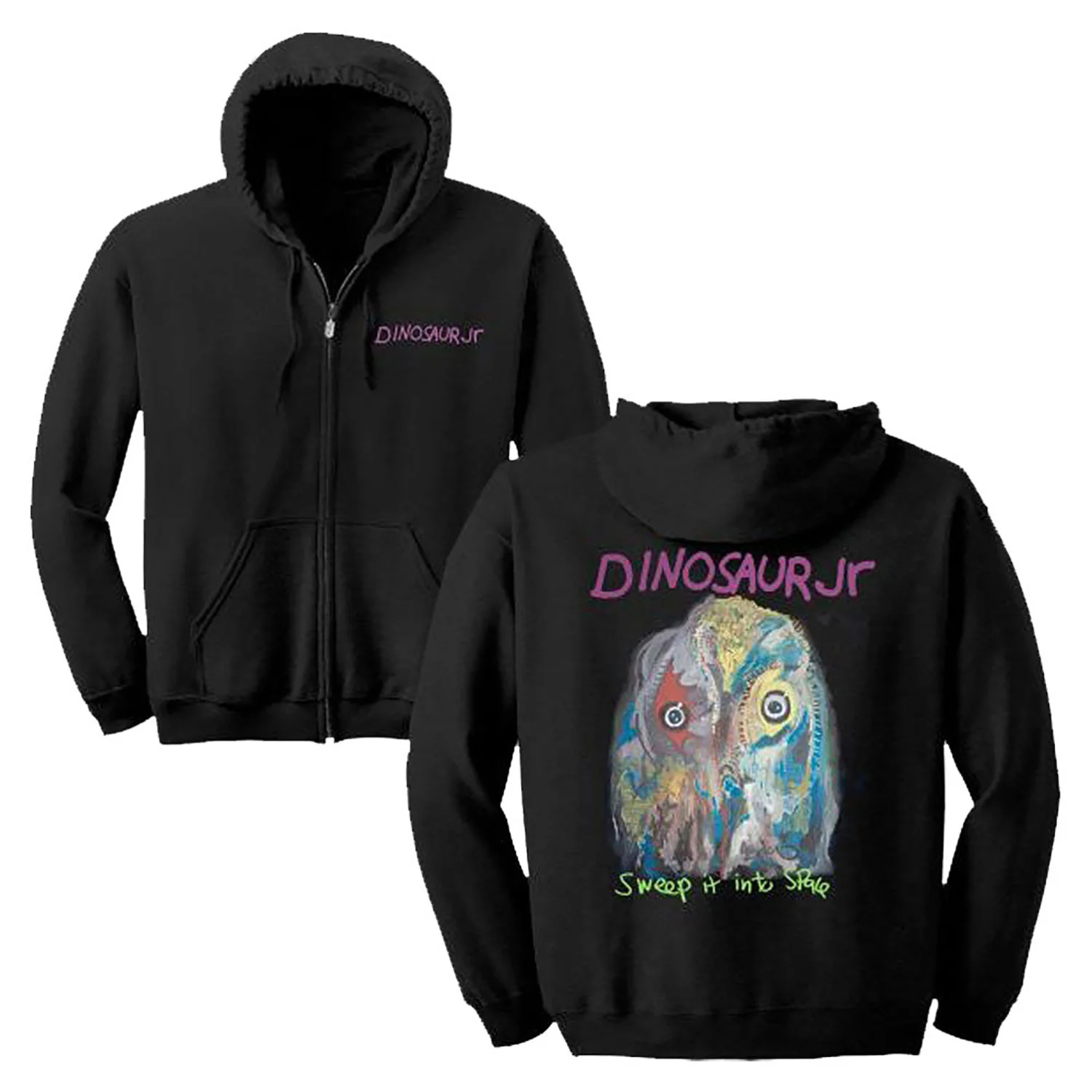 Dinosaur Jr Sweep It Into Space Hoodie Zippered Hooded Sweatshirt