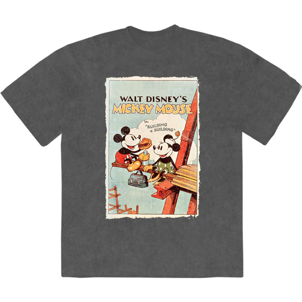 Disney Mickey Building A Building Stone Wash T-shirt