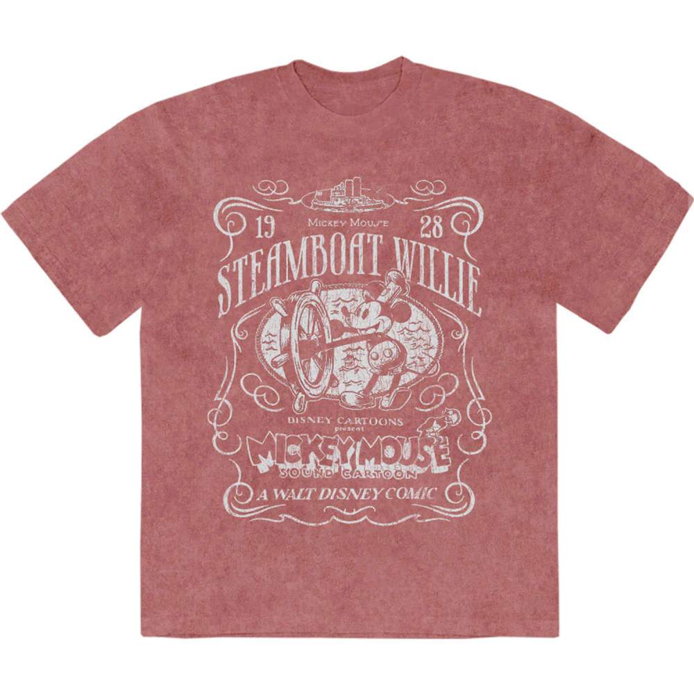 Disney Mm Steamboat Willie Stone Wash T-shirt