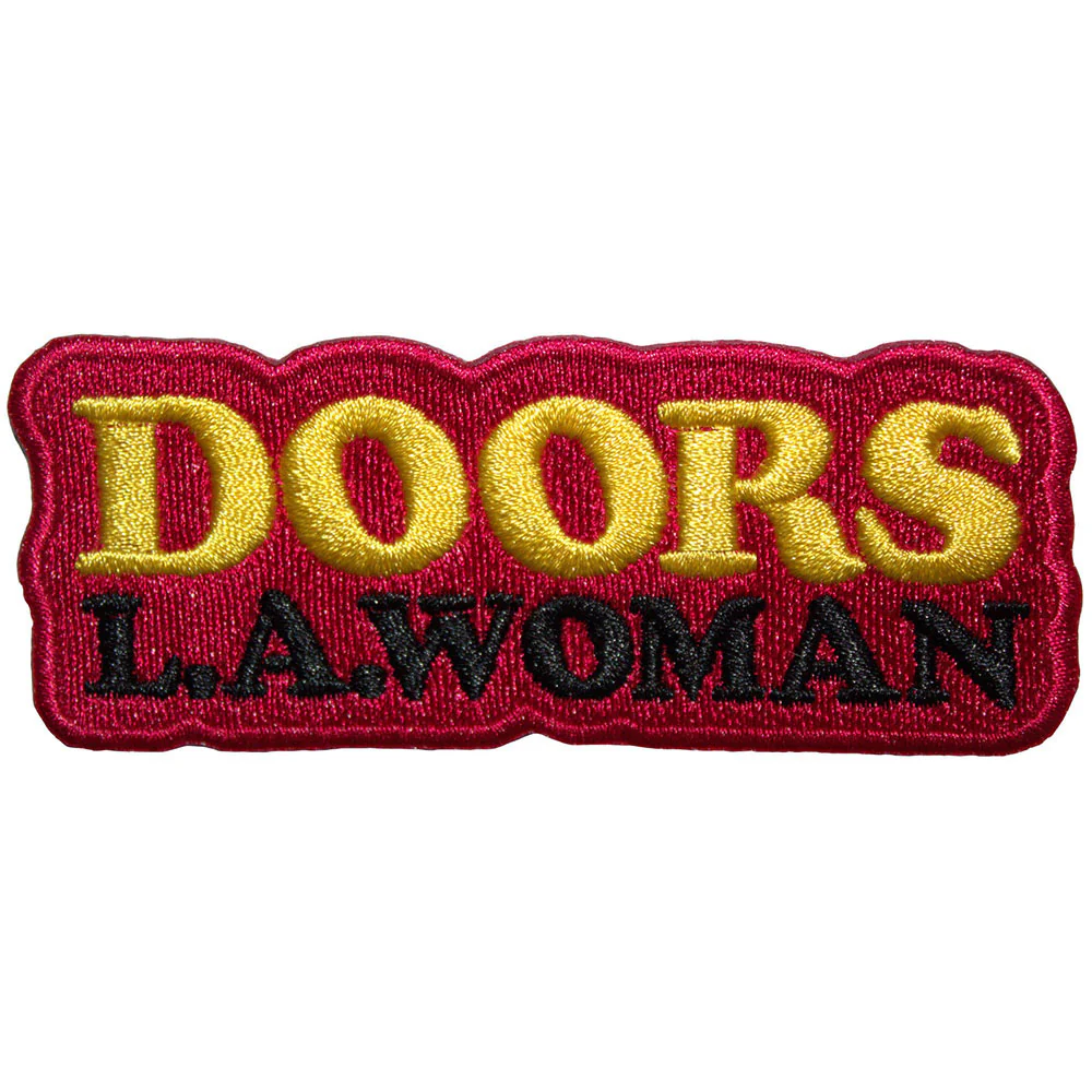 Doors La Woman Text Logo On Red Woven Patch