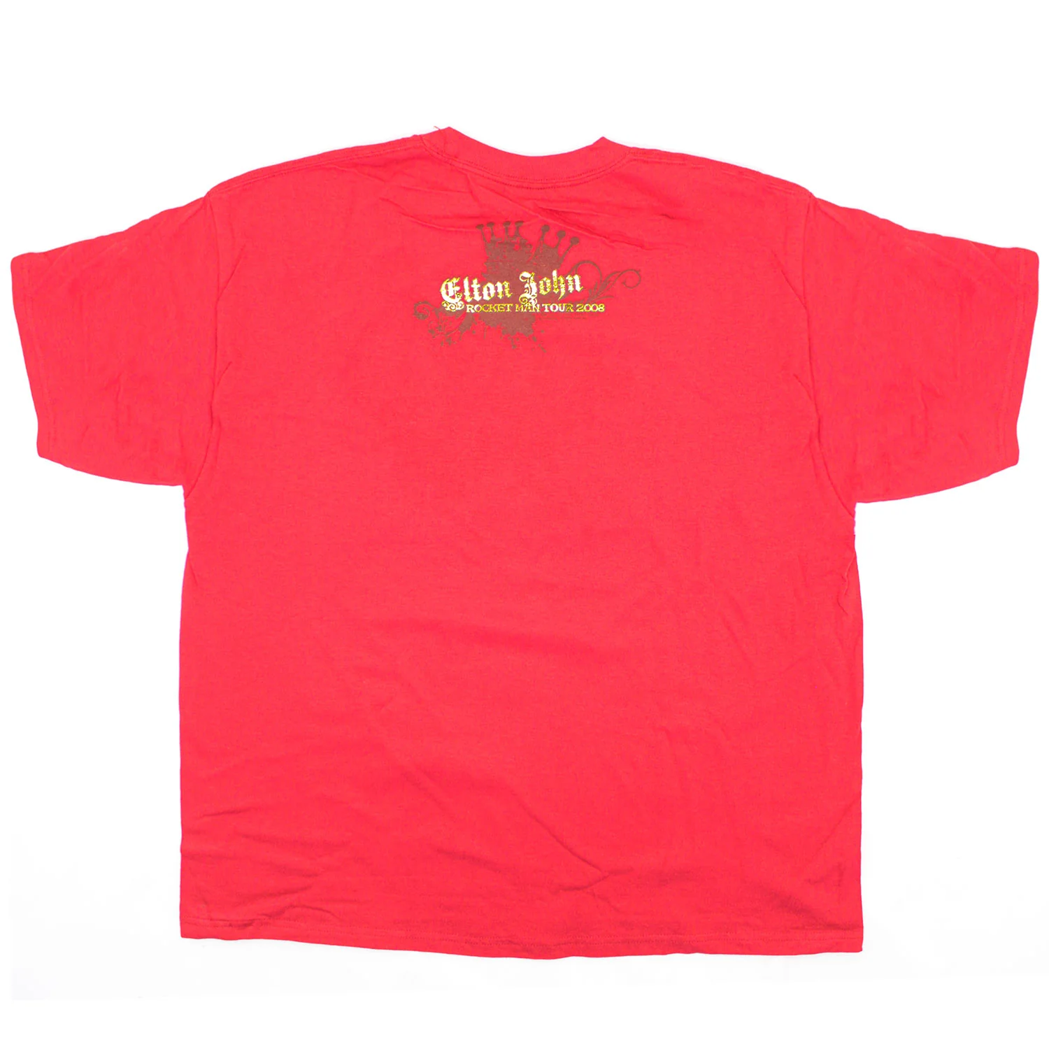 Elton John Rocket Man 2008 Tour Gold Foil Logo T-shirt - Image 2