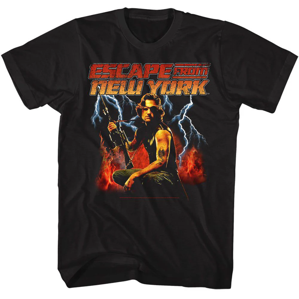Escape From New York Escape Flames And Lightning T-shirt