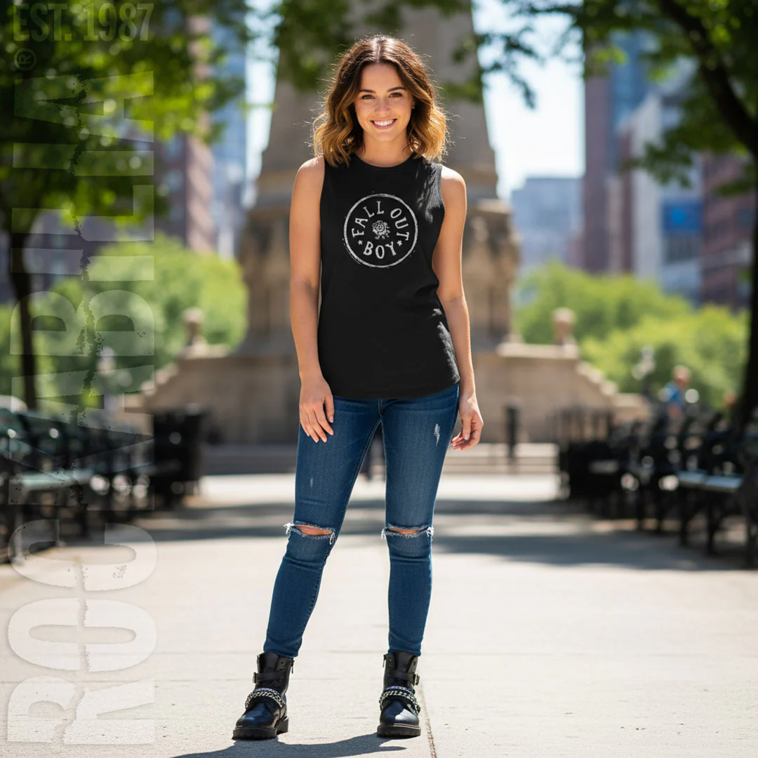 Fall Out Boy Circle Rose Junior Top - Image 2