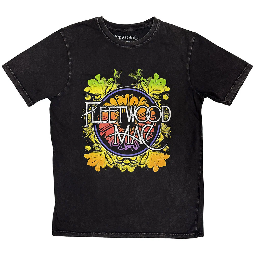 Fleetwood Mac Circle Floral Logo Stone Wash T-shirt