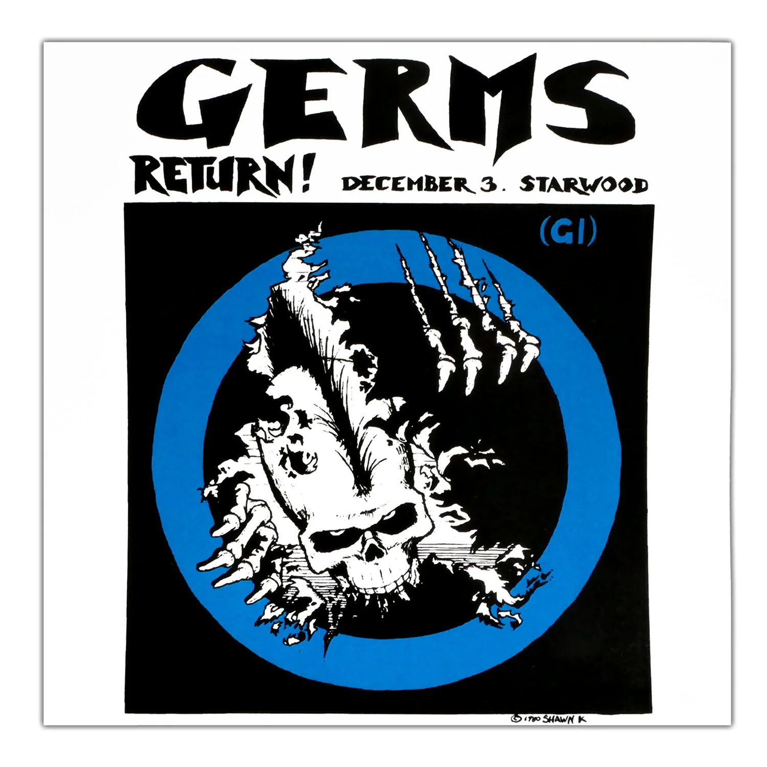 Germs Return! December 3. Starwood Sticker