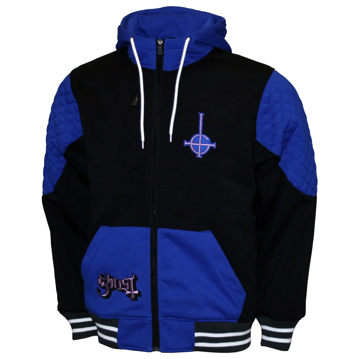 Ghost Double Knit Hoodie Zippered Hooded Sweatshirt