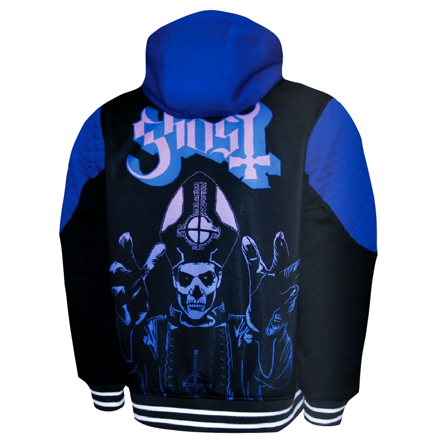 Ghost Double Knit Hoodie Zippered Hooded Sweatshirt - Image 2