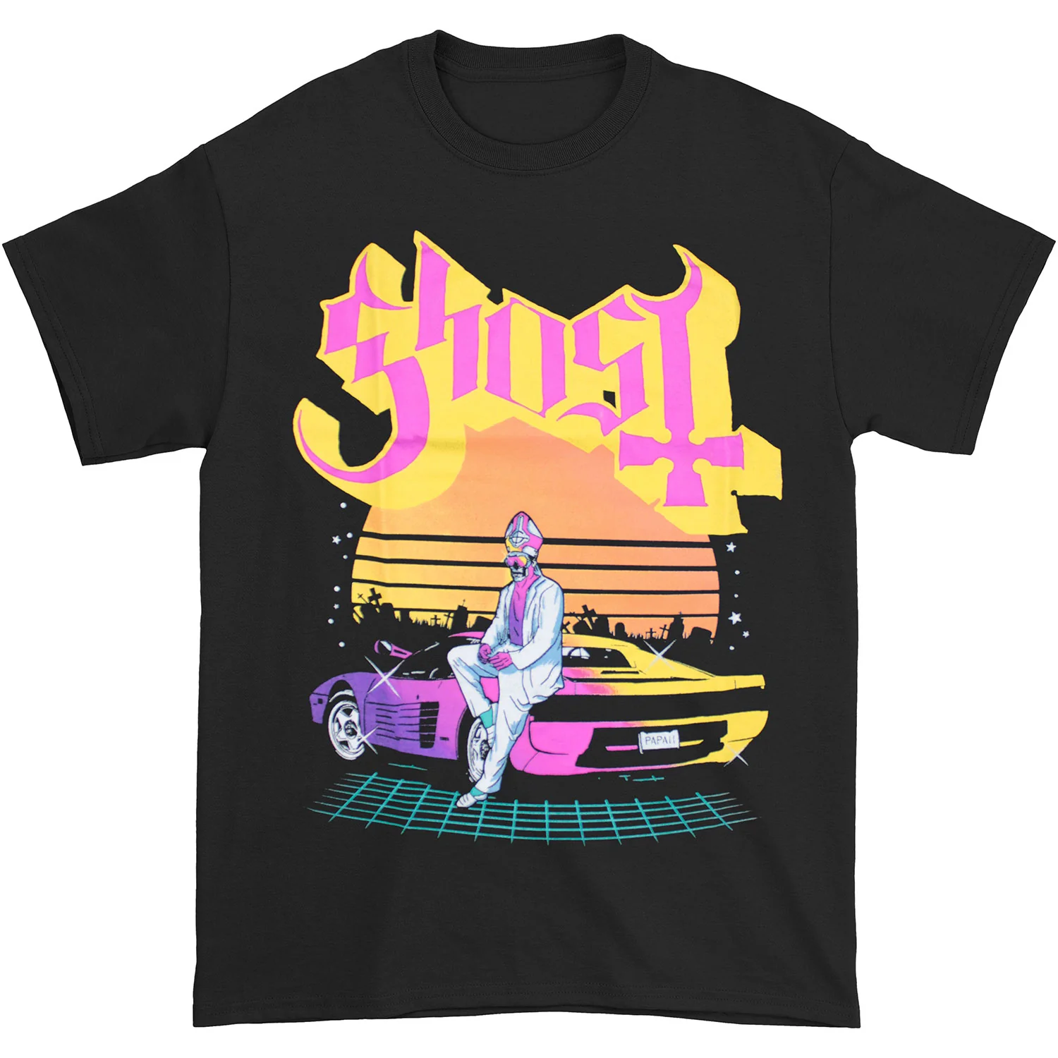 Ghost Synthwave Papa T-shirt