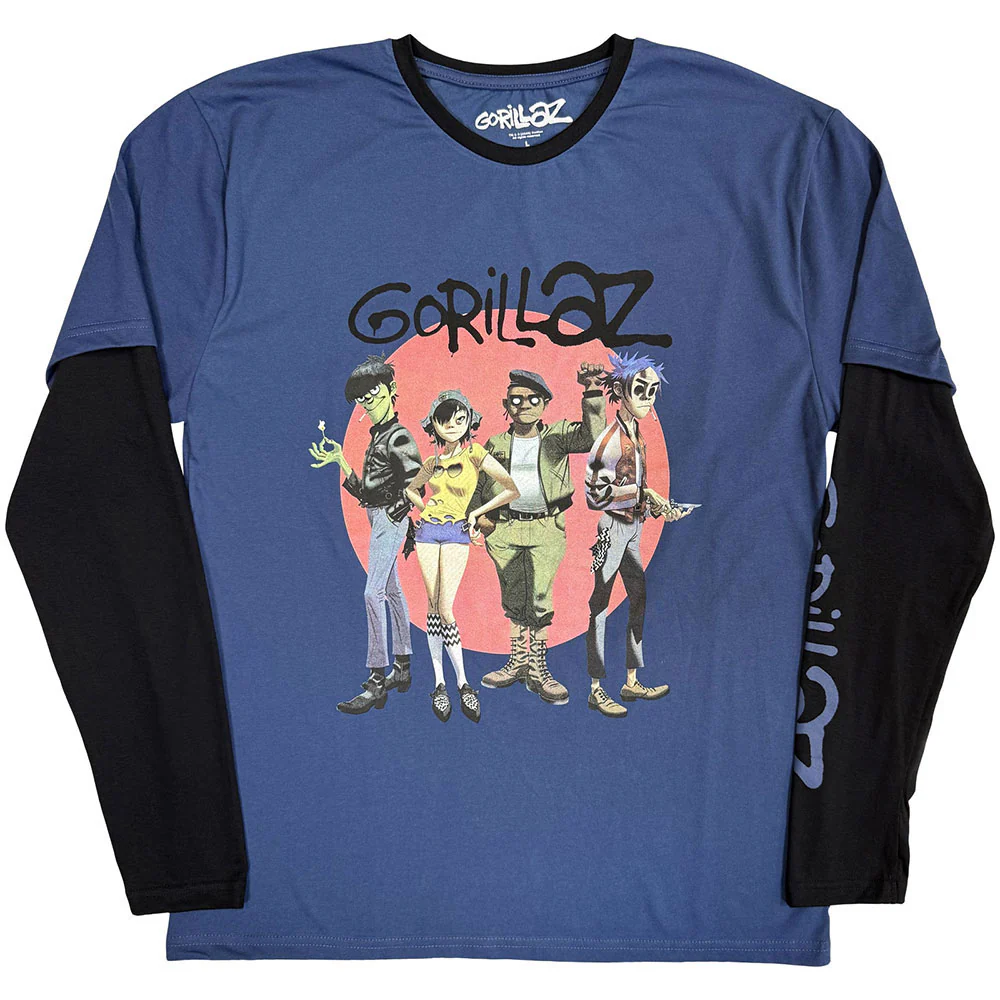 Gorillaz Group Circle Rise Long Sleeve