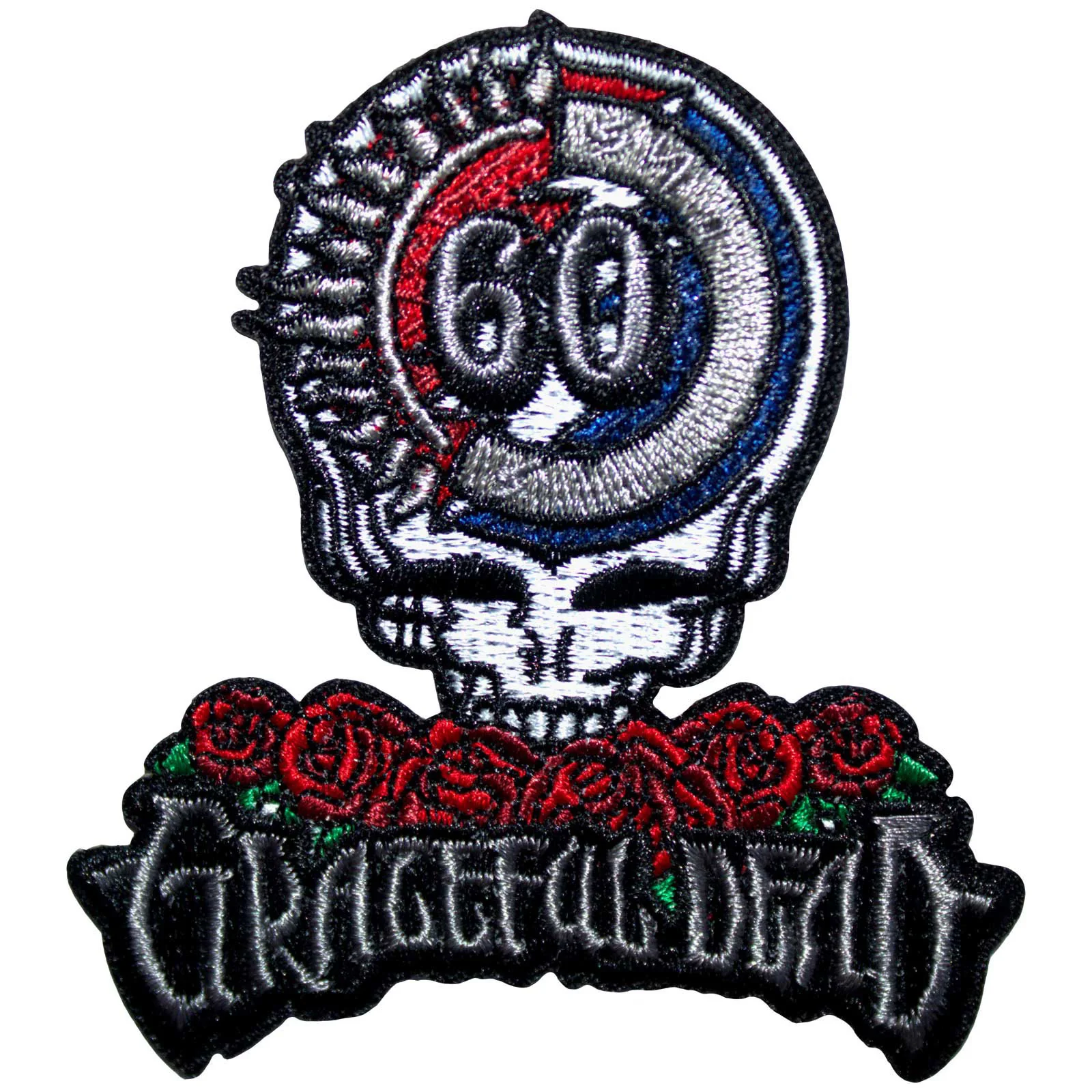 Grateful Dead 60th Anniversary Skull & Logo Woven Patch