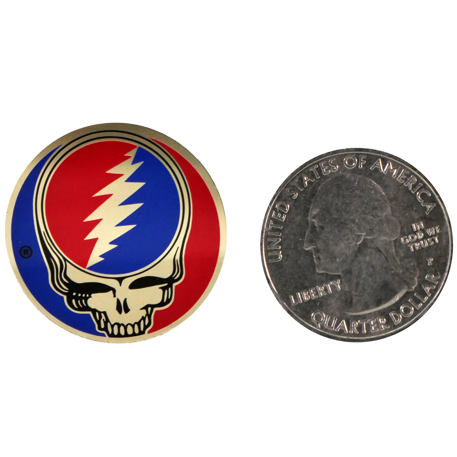 Grateful Dead Metal SYF Sticker 1" Sticker - Image 2