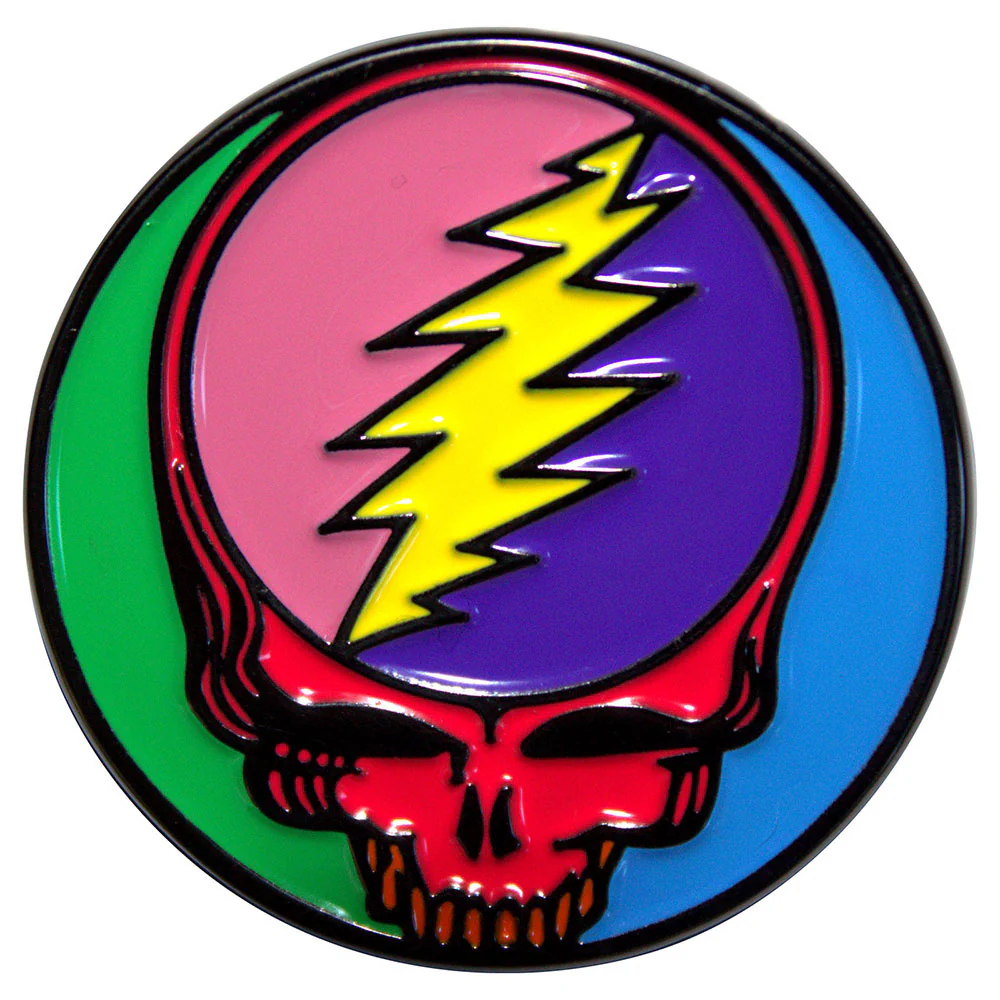 Grateful Dead Multicoloured Steal Your Face Pewter Pin Badge