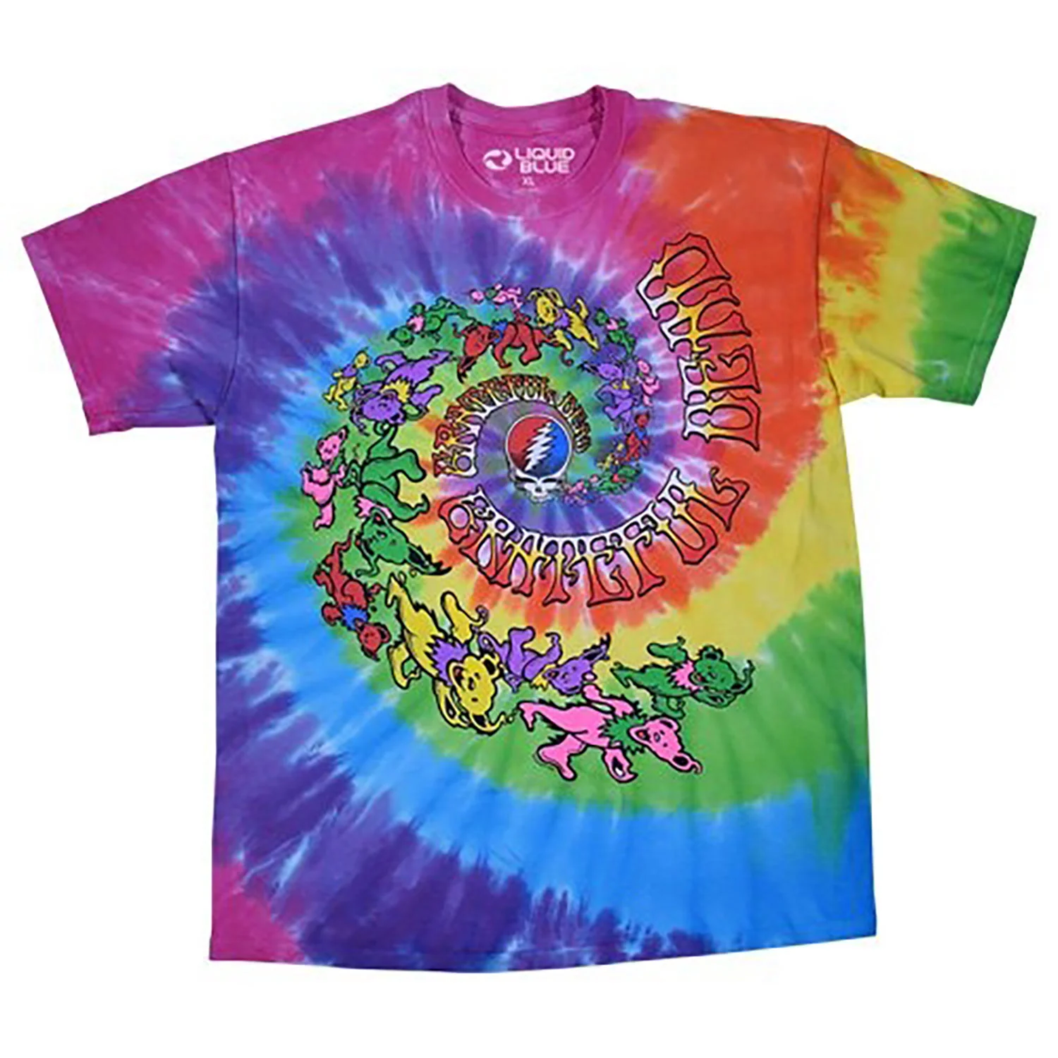 Grateful Dead Spiral Trippy Bears Tie Dye T-shirt
